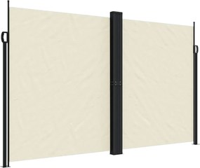 vidaXL krémszínű behúzható oldalsó napellenző 200 x 1000 cm