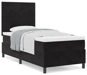 Boxspring Ágy Matraccal Fekete 90x200 cm Bársonyos