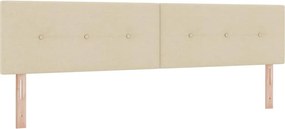 vidaXL Magasságállítható ágyfej fejtámlával Krém 200 cm szövet