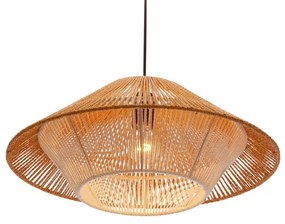 AFRICA függőlámpa kábellel 1xE27/40W/230V, átm. 50 cm, barna/krémszínű
