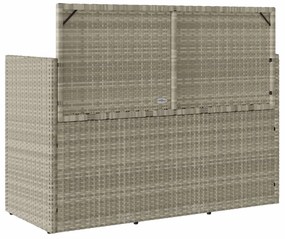 világosszürke polyrattan kerti pad párnákkal