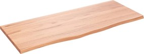 vidaXL világosbarna kezelt tömör fa fürdőszobai pult 100x40x2 cm