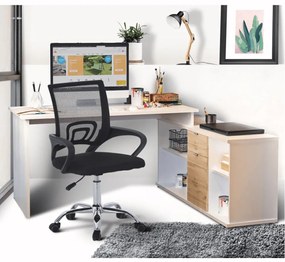 Zondo Sarok számítógépasztal Dasys VE 02 (wotan tölgy + féher). 1006278