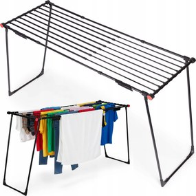ModernHome BJ-1928-2 Teleszkópos ruhaszárító állvány 19 m, összecsukható, fekete