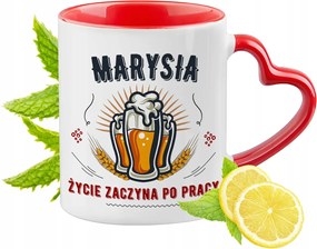 Mariska Piros Bögre Szív Alakú Füllel Ajándék