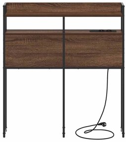 Fejtámla LED -es lámpákkal polcokkal barna tölgy 100 cm Faanyag