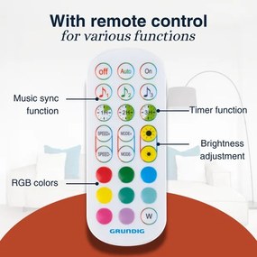 Grundig - RGBW LED fényerőszabályozható állólámpa LED/6W/230V + távirányító