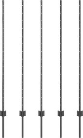 vidaXL Kerítésoszlop 5 pcs Szürke 140 cm Acél