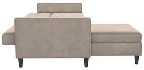 Bézs bársony sarokkanapé Hartford – Støraa