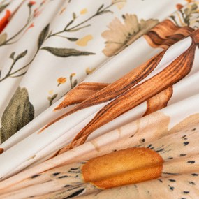 Mikroszálas párnahuzat FLORAL RIBBON 70x90 cm, krémszínű