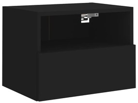 2 db fekete szerelt fa fali TV-szekrény 40 x 30 x 30 cm