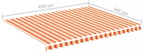 sárga és narancssárga csere napellenző ponyva 4,5 x 3,5 m