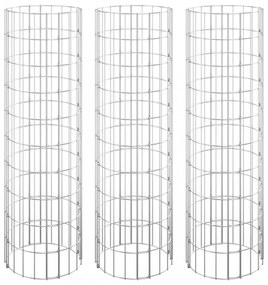 3 db kör alakú horganyzott acél gabion magaságyás Ø30 x 100 cm