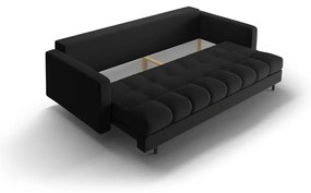 Fekete kinyitható tárolóhelyes kanapé 222 cm Bali – Cosmopolitan Design