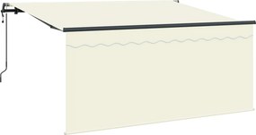vidaXL Behúzható napellenző Krém 300 x 200 cm szövet