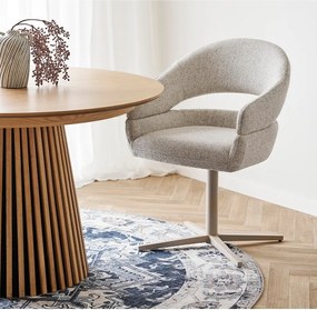 Krémszínű kárpitozott karfás étkezőfotel szett 2 db-os Dover – House Nordic