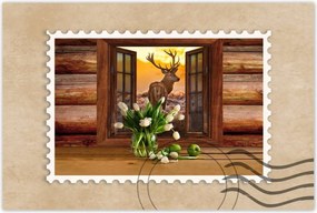 Poszterek 120x80 Méltóságteljes szarvas a réten