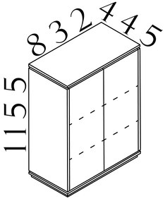 Creator közepes szekrény 83,2 x 44,5 x 115,5 cm, fehér / antracit