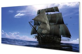 Üvegképek Tengeri hajó felhő 100x50 cm
