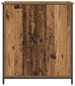Szekrény Régi Fa 70x30x80 cm Feldolgozott Fa és Acél