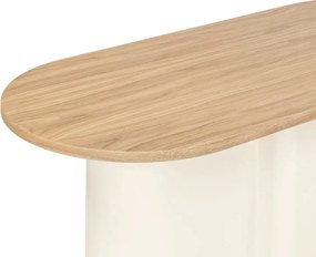 Bézs dohányzóasztal tölgyfa dekoros asztallappal 50x115 cm Looi – noo.ma