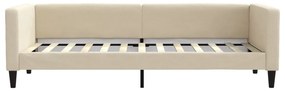 krémszínű kihúzható szövet heverő fiókokkal 80 x 200 cm