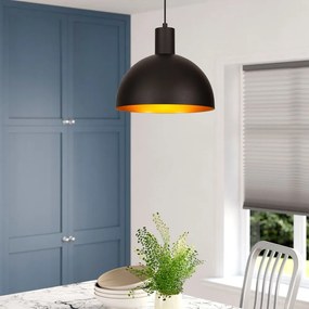 Fekete-aranyszínű függőlámpa fém búrával ø 30 cm Sivani – Opviq lights