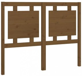 mézbarna tömör fenyőfa ágyfejtámla 125,5 x 4 x 100 cm