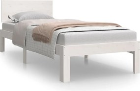 vidaXL Small Single fehér tömör fa ágykeret 75 x 190 cm
