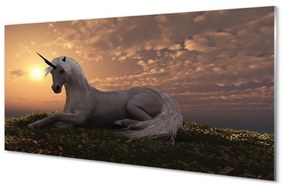 Üvegképek Unicorn hegyi naplemente 100x50 cm 2 fogas