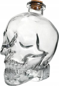 Karafka üveg 0,75L Koponya dugóval whisky bor tinktúra víz 750ml