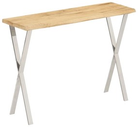 tömör mangófa konzolasztal természetes éllel 105 x 33 x 76 cm