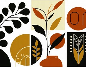 Poszter 30x30cm Botanikus kollázs