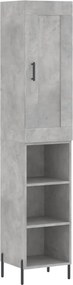 vidaXL betonszürke szerelt fa magasszekrény 34,5x34x180 cm