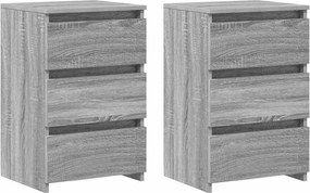 vidaXL 2 db szürke sonoma szerelt fa éjjeliszekrény 40x35x62,5 cm