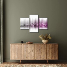 Kép - Panoráma a városra, rózsaszín-szürke (90x60 cm)
