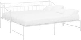 vidaXL fehér fém kihúzható kanapéágykeret 90 x 200 cm