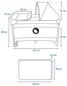Lionelo - Utazó kiságy SVEN PLUS kék