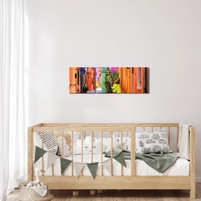 Színes olasz utca képe (órával) (90x30 cm)