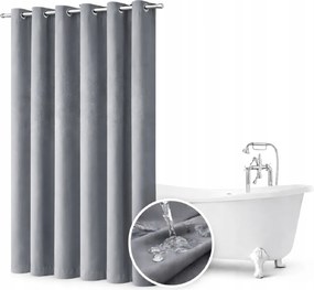 Fürdőszobai függöny 150x200 vízálló gurulós zuhanyfüggöny sötétszürke