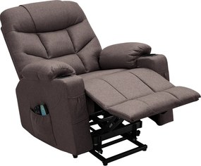 Állítható masszázs fotel, barna, HUDSON