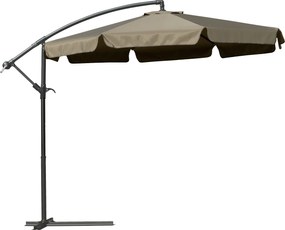 Outsunny Áthelyezhető Kerti Napernyő 2.7x2.7m Állítható Napernyővel, Keresztalappal, Szellőzőnyílásokkal, Forgó Mechanizmussal, Dőlhető Fém és Poliész