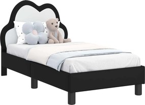 vidaXL Gyerekágy keret fejtámlával fejtámlával Fekete 70 x 140 cm PU