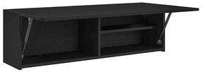 fekete szerelt fa fali fürdőszobaszekrény 100x25x30 cm