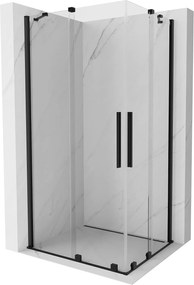 Mexen Velar Duo, zuhanykabin tolóajtóval 100 (ajtó) x 90 (ajtó) cm, 8mm átlátszó üveg, fekete matt profil, 871-100-090-02-70