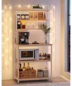 MARGE konyhai polcos állvány, barna/fehér