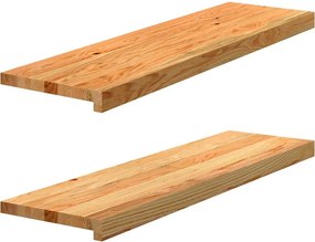 vidaXL 2 db tömör tölgyfa világosbarna lépcsőfokok 90x25x2 cm