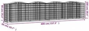íves horganyzott vas gabion magaságyás 400x50x100 cm