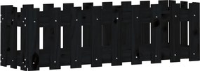 vidaXL fekete tömör fenyőfa kerti magaságyás kerítéssel 100x30x30 cm