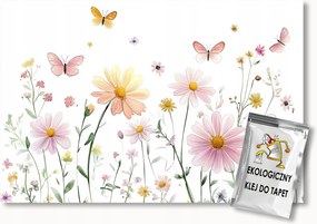 Fotótapéta Flizelina Gyerekek Nyár Kert Rét Virágok Pillangók 104x70,5 ragasztó